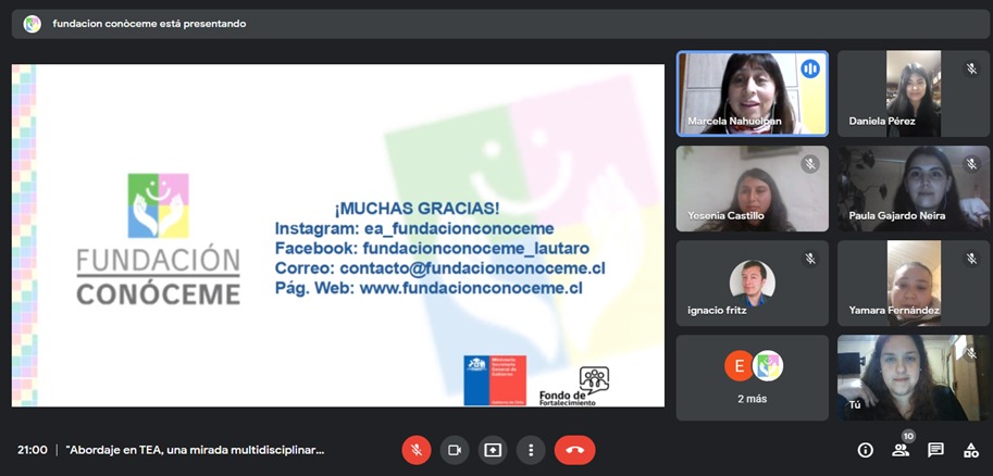 Registro Talleres realizados por Fundación Conóceme sobre el Espectro Autista. 5 Taller en linea Amancay Lautaro